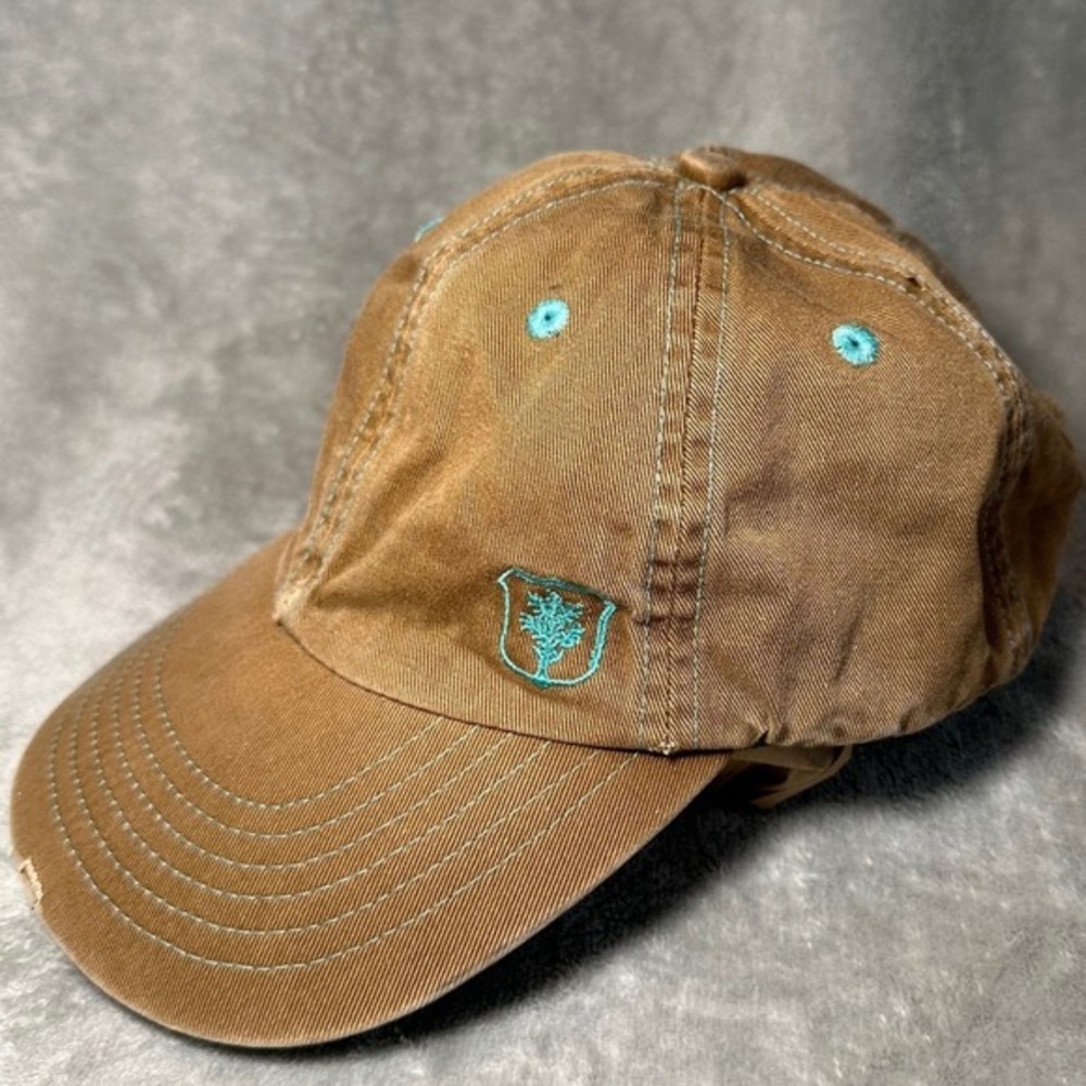 Fossil Women Baseball Hat Cap Adjustable Snapback OSFM Brown Blue Distressed